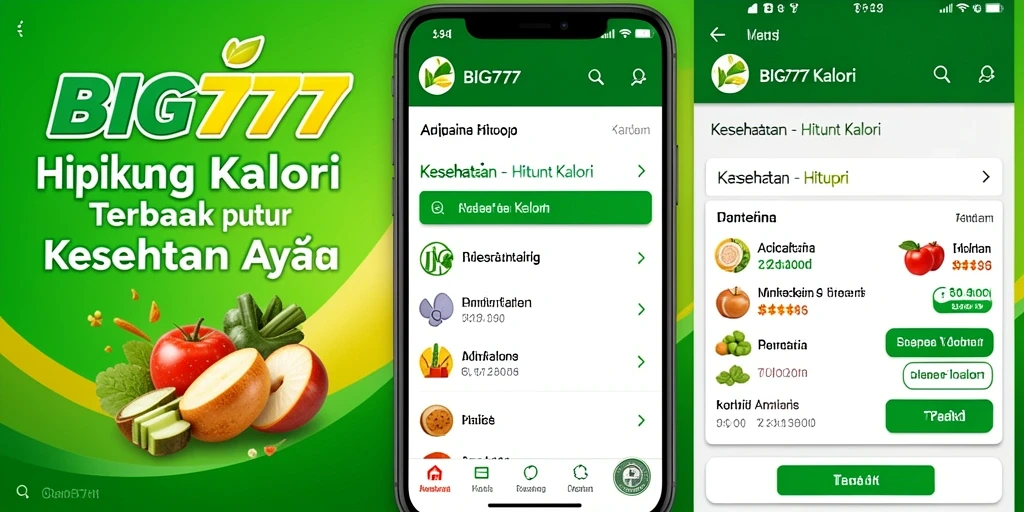 Antarmuka pengguna aplikasi Hitung Kalori BIG777 yang menarik dan fungsional.
