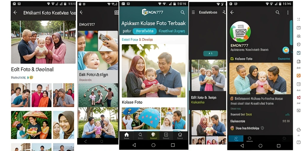 Screenshot EMON777 menampilkan fitur Kolase Foto yang menarik dan intuitif.