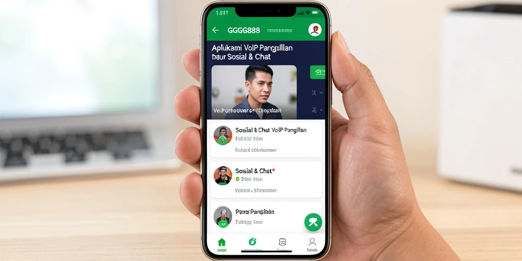 Tampilan antarmuka aplikasi VoIP Panggilan GGG888 yang sederhana dan efisien.
