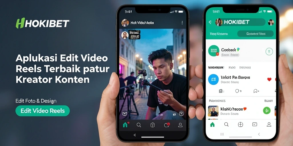 Tampilan antarmuka pengguna HOKIBET saat mengedit video reels.