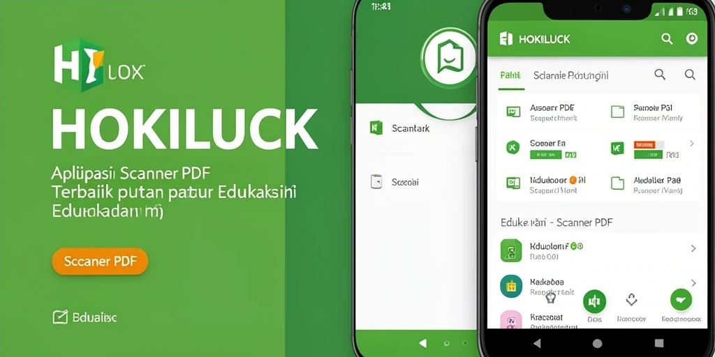 Antarmuka HOKILUCK menampilkan fitur Scanner PDF yang mudah digunakan.
