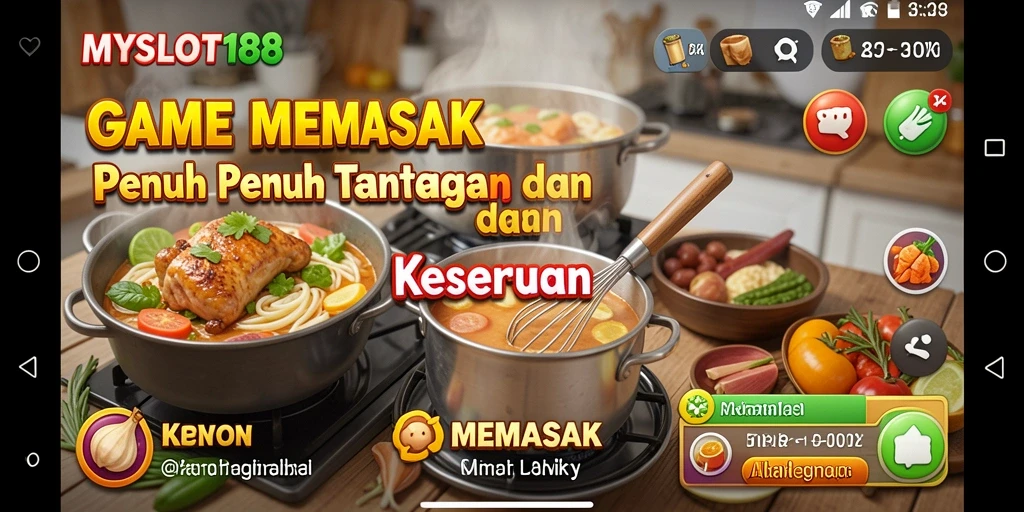 Tampilan antarmuka MYSLOT188 yang modern dan menarik saat memasak.