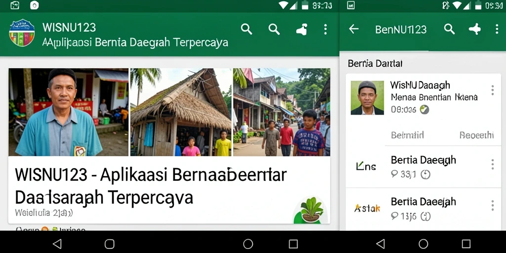Antarmuka aplikasi WISNU123 menampilkan berita dari daerah dengan jelas.