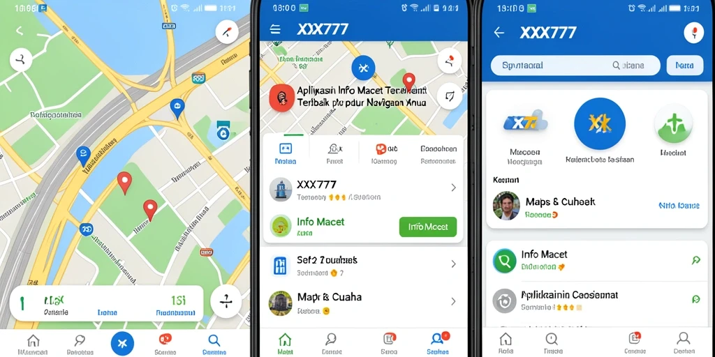 Tampilan antarmuka pengguna XXX777 dengan informasi lalu lintas terkini.